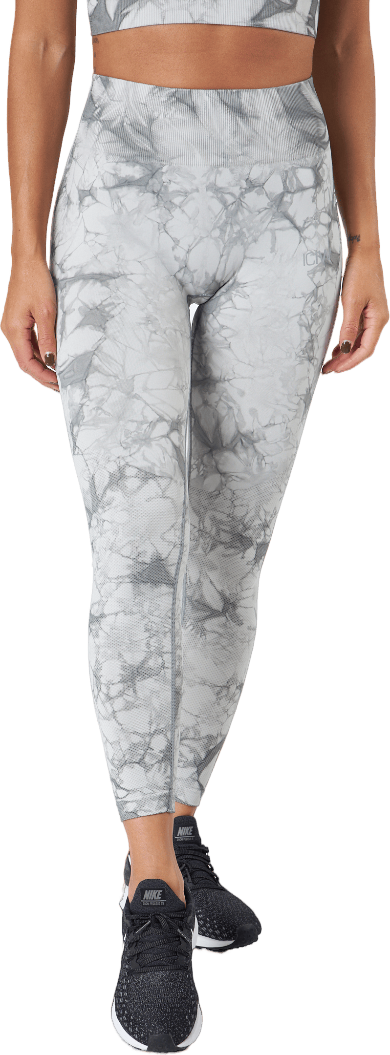 Define Seamless Tie Dye Tights Grey Melange