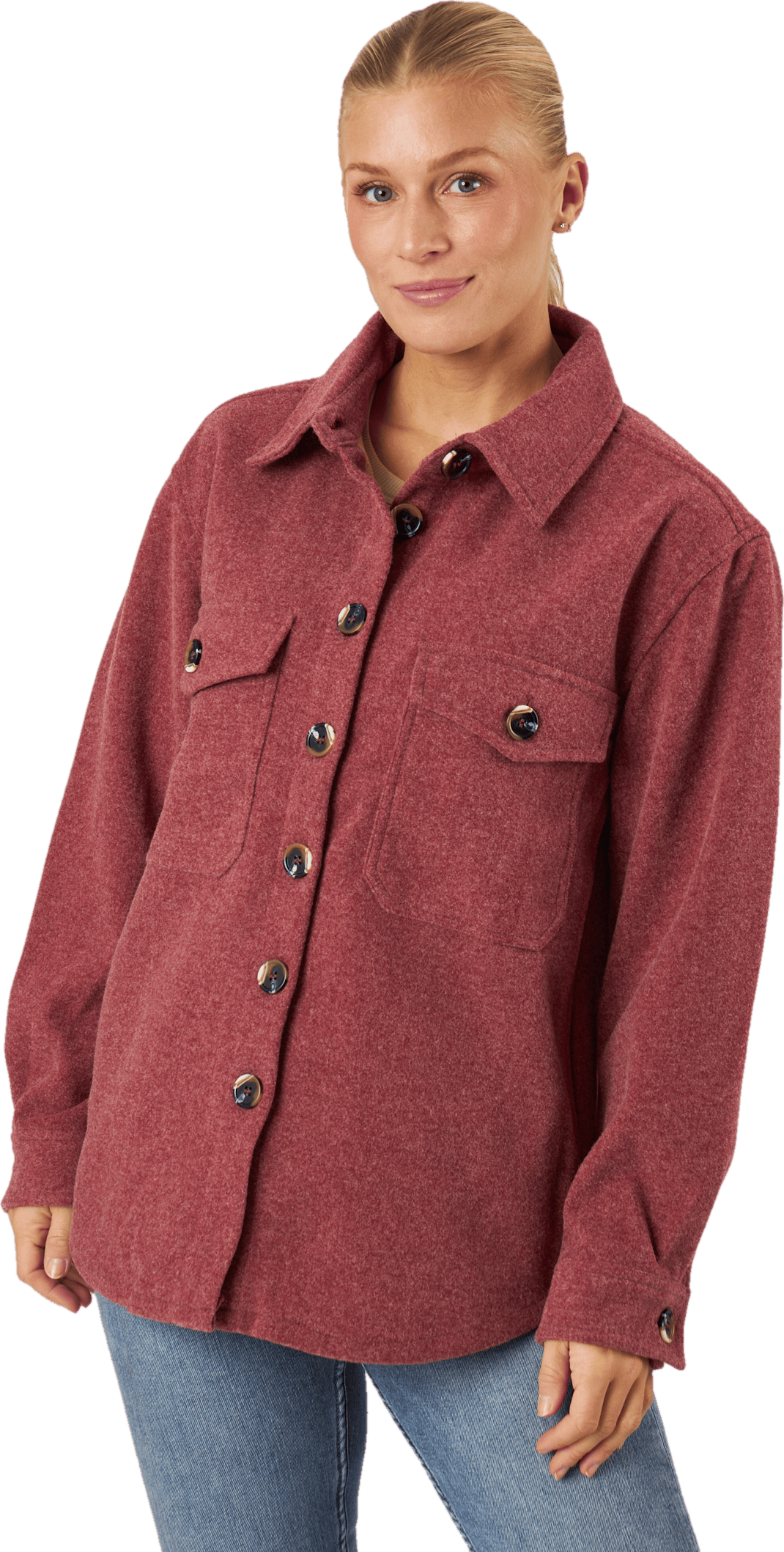 Cindy Reco Shirt Rhubarb Red, Female, Apparels, Shirts, Red, L