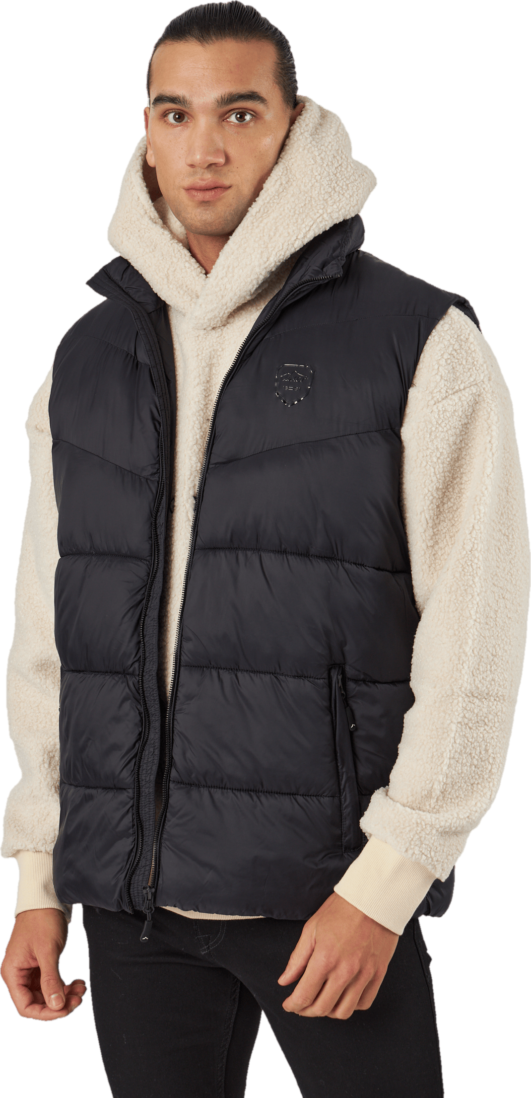 Jonathan Waistcoat Black, Male, Apparels, jackets, Black, S