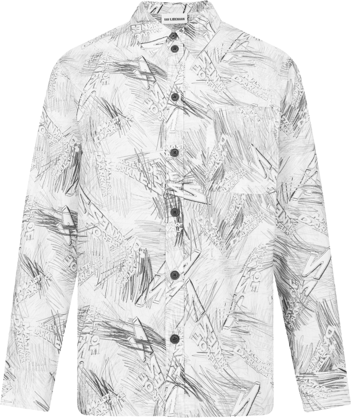 Boxy Shirt Long Sleeve Black White