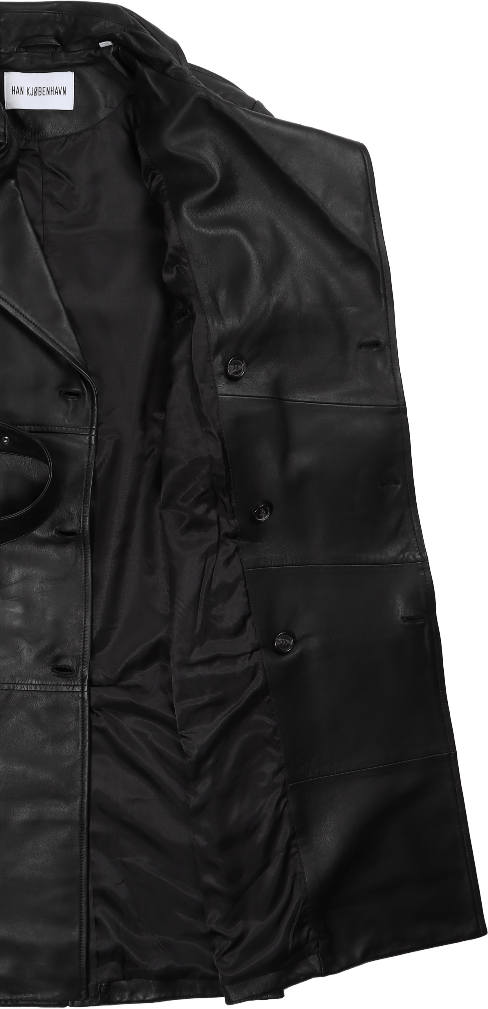 Slim Trench Coat Black Leather - Bild 5