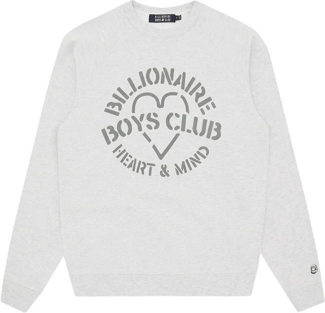 Heart & Mind Stencil Crewneck Heather Ash