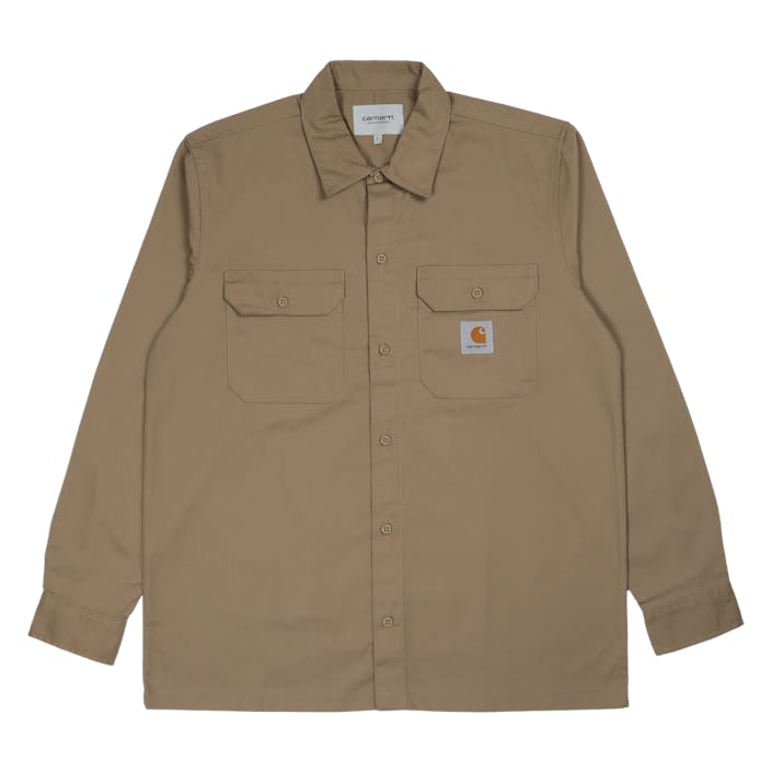 L/s Master Shirt Leather, Male, Abbigliamento, Camicie, Marrone, S