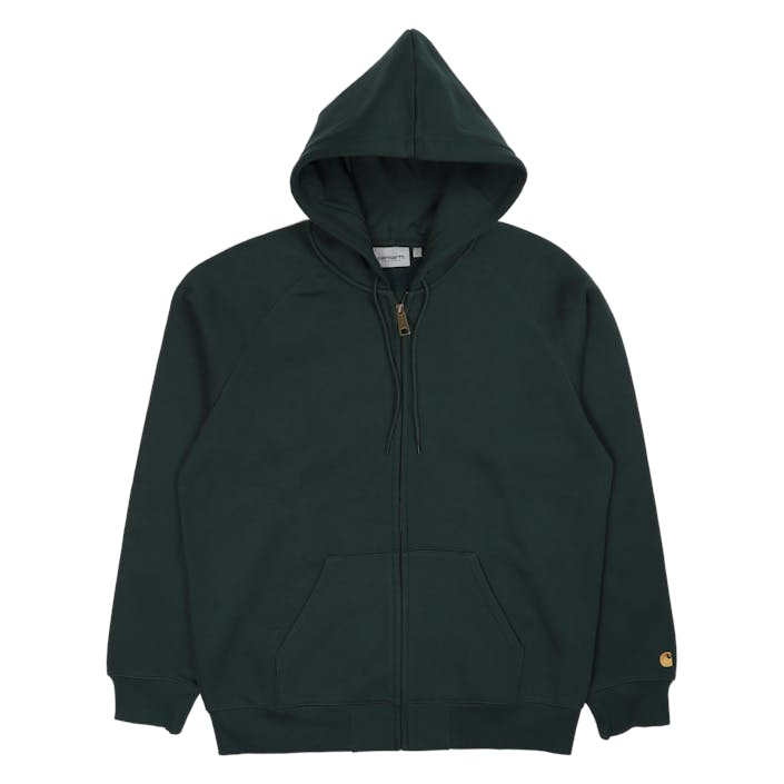 Hooded Chase Jacket Juniper / Gold, Male, Odevy, mikiny a mikiny, Čierna, S