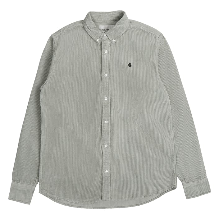 L/s Madison Cord Shirt Misty Sage / Black, Male, Kleding, Overhemden, Zwart, XL