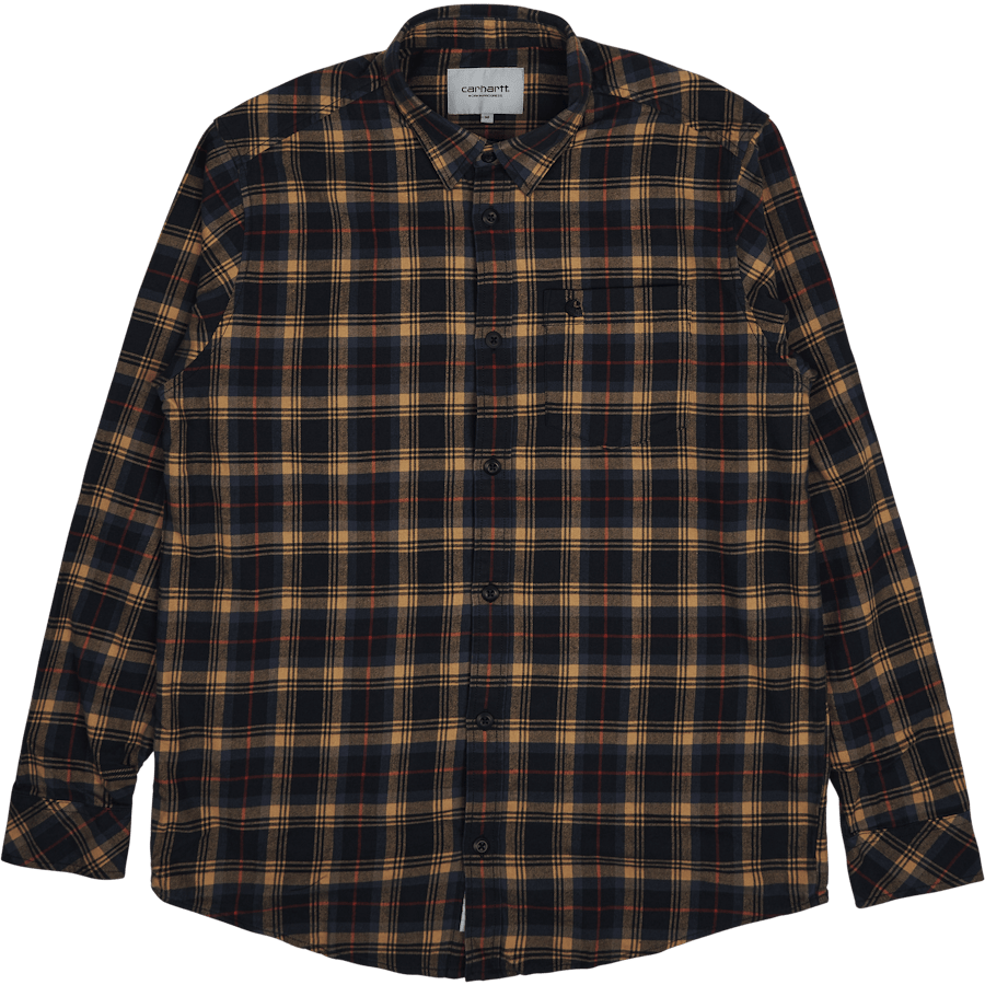 L/s Lermond Shirt Lermond Check, Ochre / Dark Na