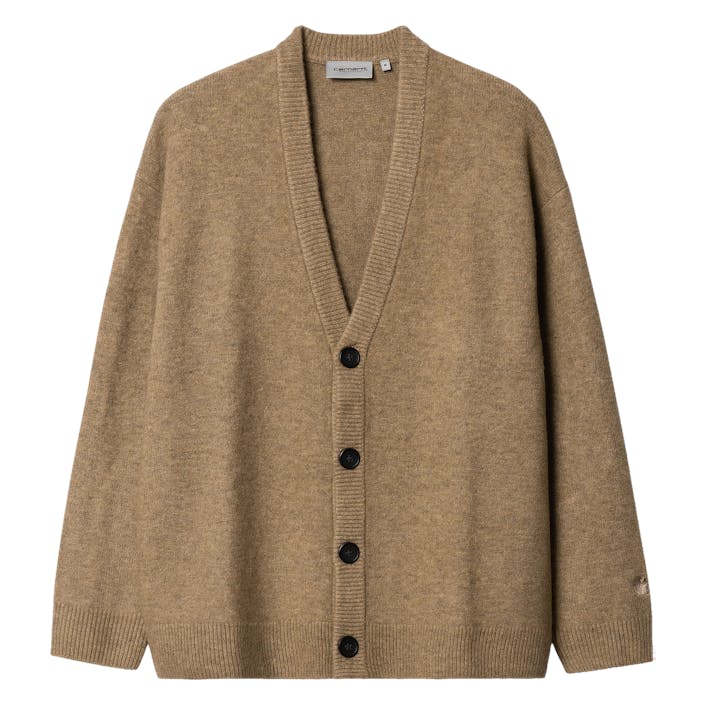 Albion Cardigan Jasper Heather, Male, Klær, Tops, Beige, XL