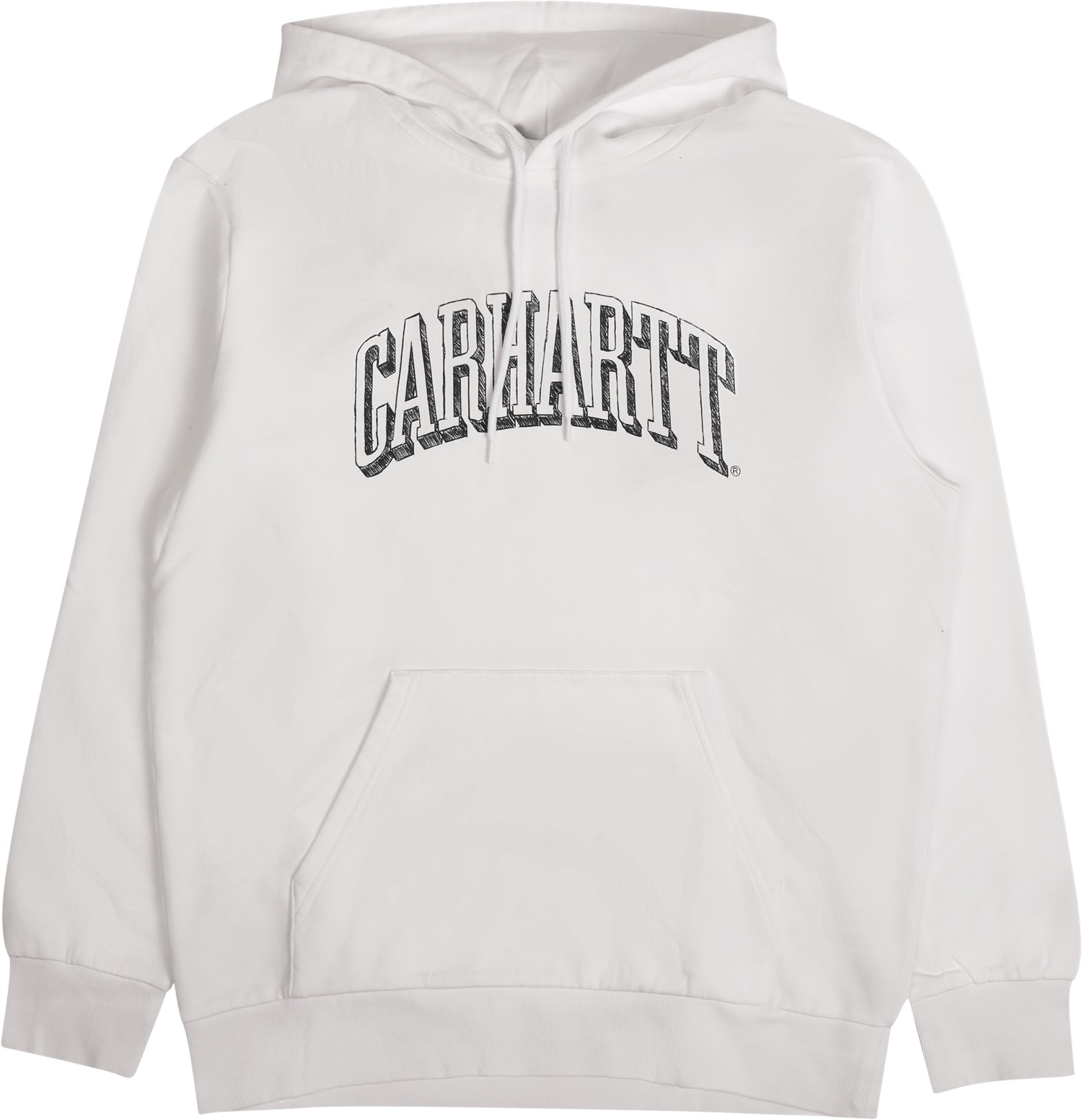 Hooded Scrawl Sweat White / Juniper