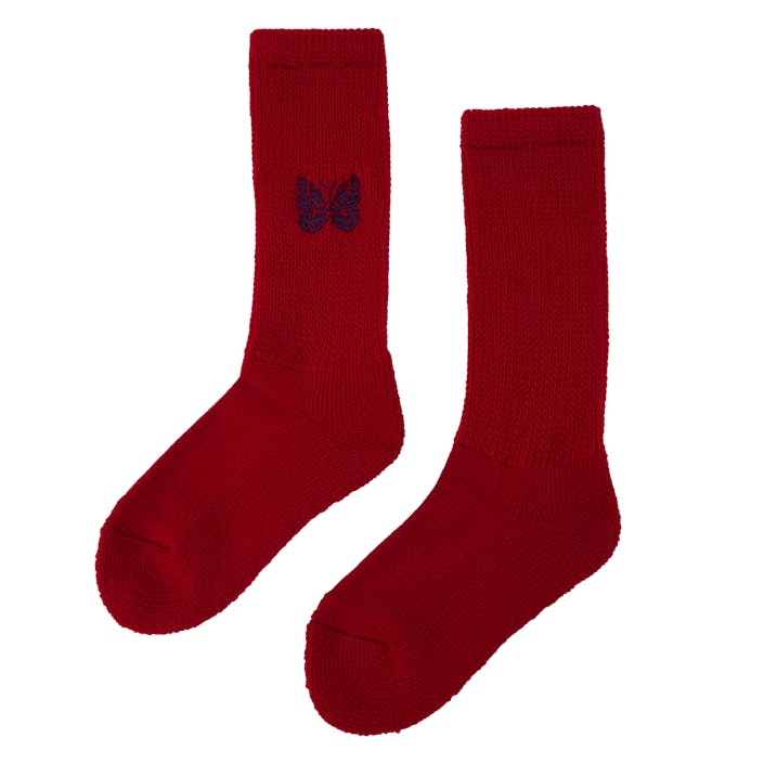 Pile Socks - Merino Wool Red, Unisex, Apparels, Underwear, Red, M