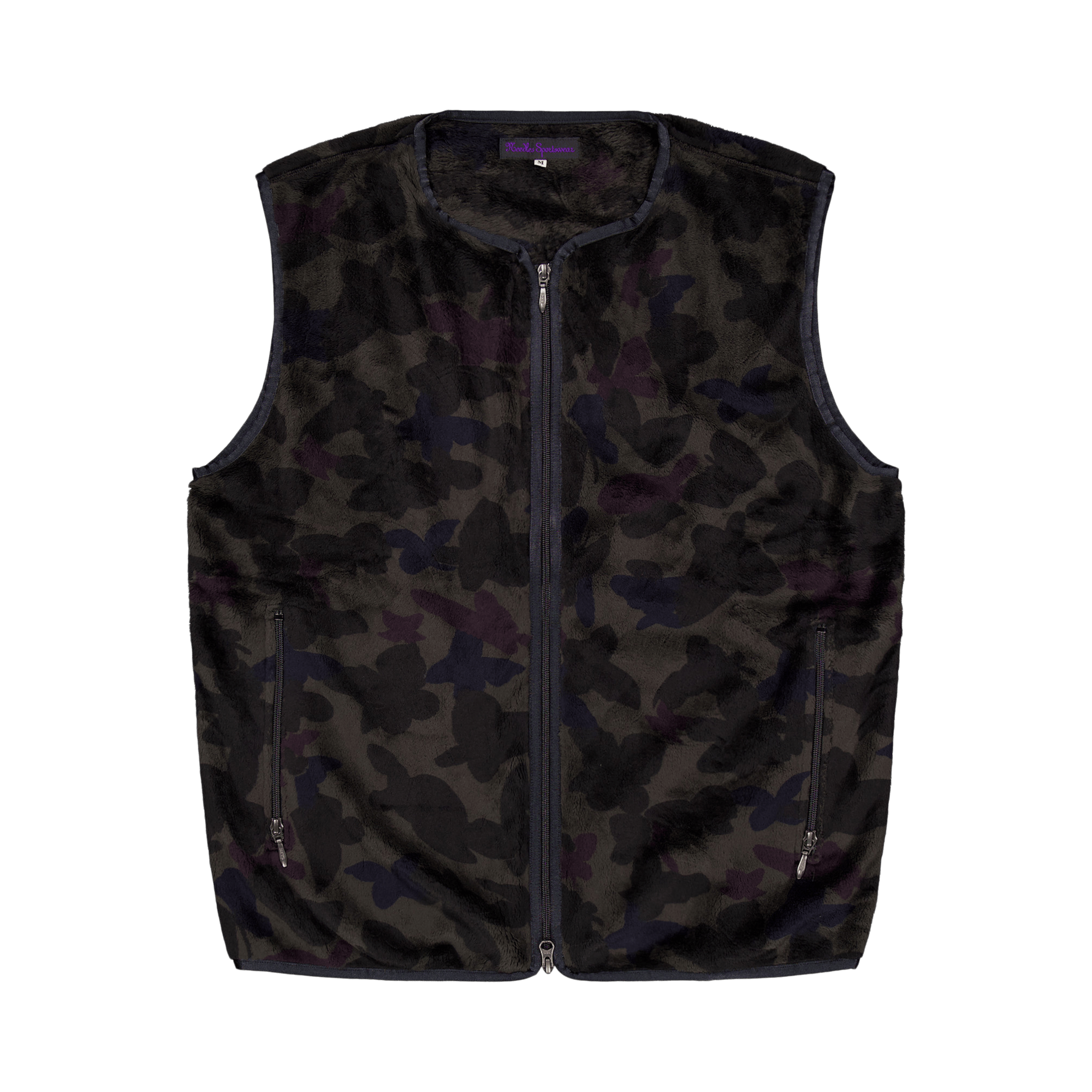 W.u. Piping Vest – Micro Fur / Charcoal