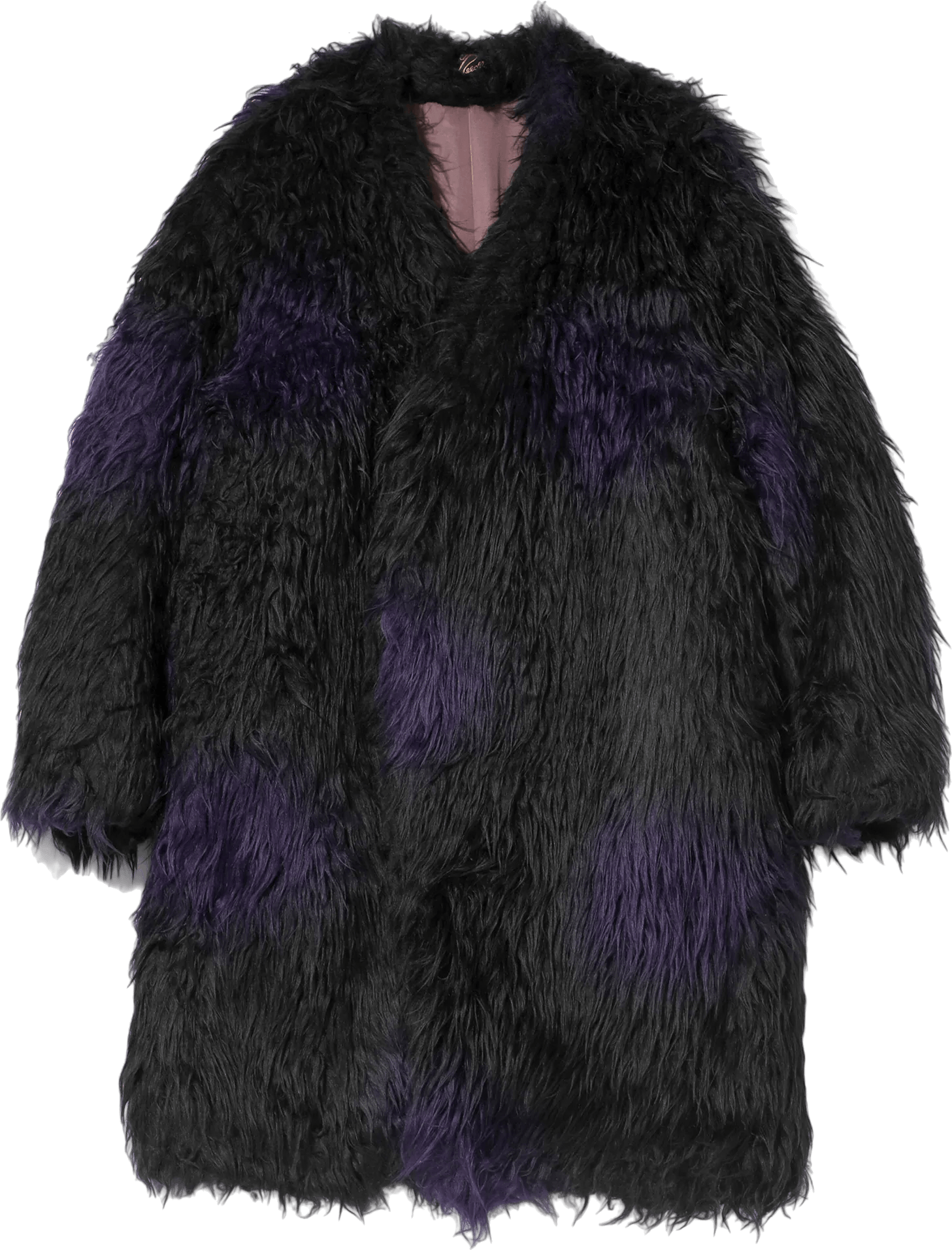 Gown Coat – Acrylic Fur / Blur Black