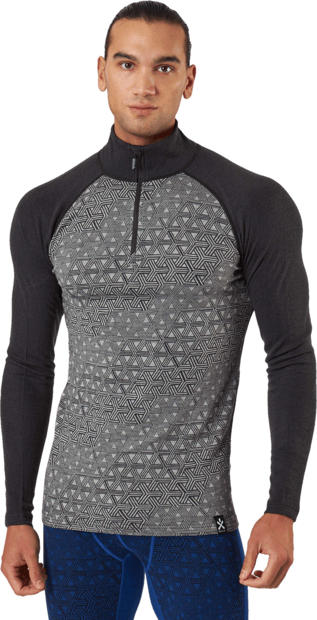 Geo Merino Wool Halfzip Dgrey, Male, Apparels, base layers, Alpine sports, Grey, M