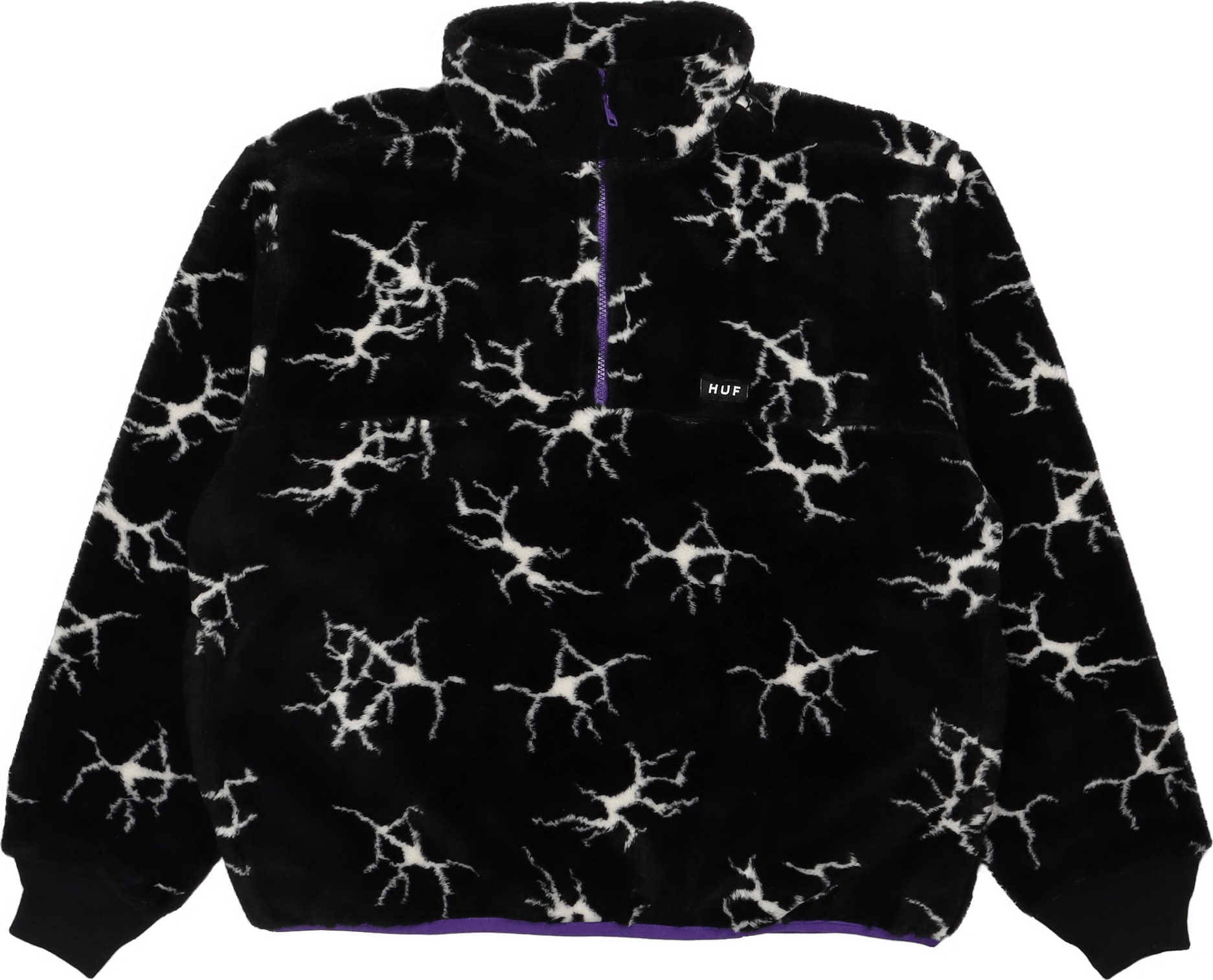 Quake Sherpa 1/4 Zip Black, Male, Odevy, bundy, Čierna, XL