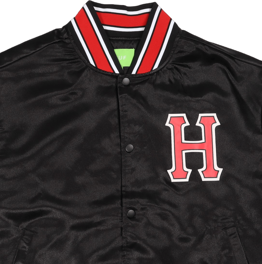 Crackerjack Satin Baseball Jac Black - Bild 2