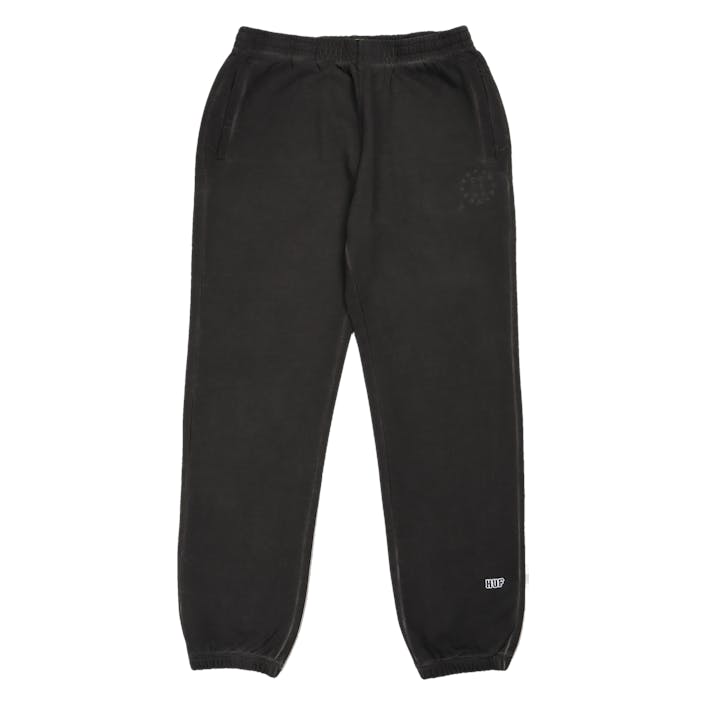 12 Galaxies Faded Fleece Pant Gunmt, Male, Apparels, Bottoms, Black, L