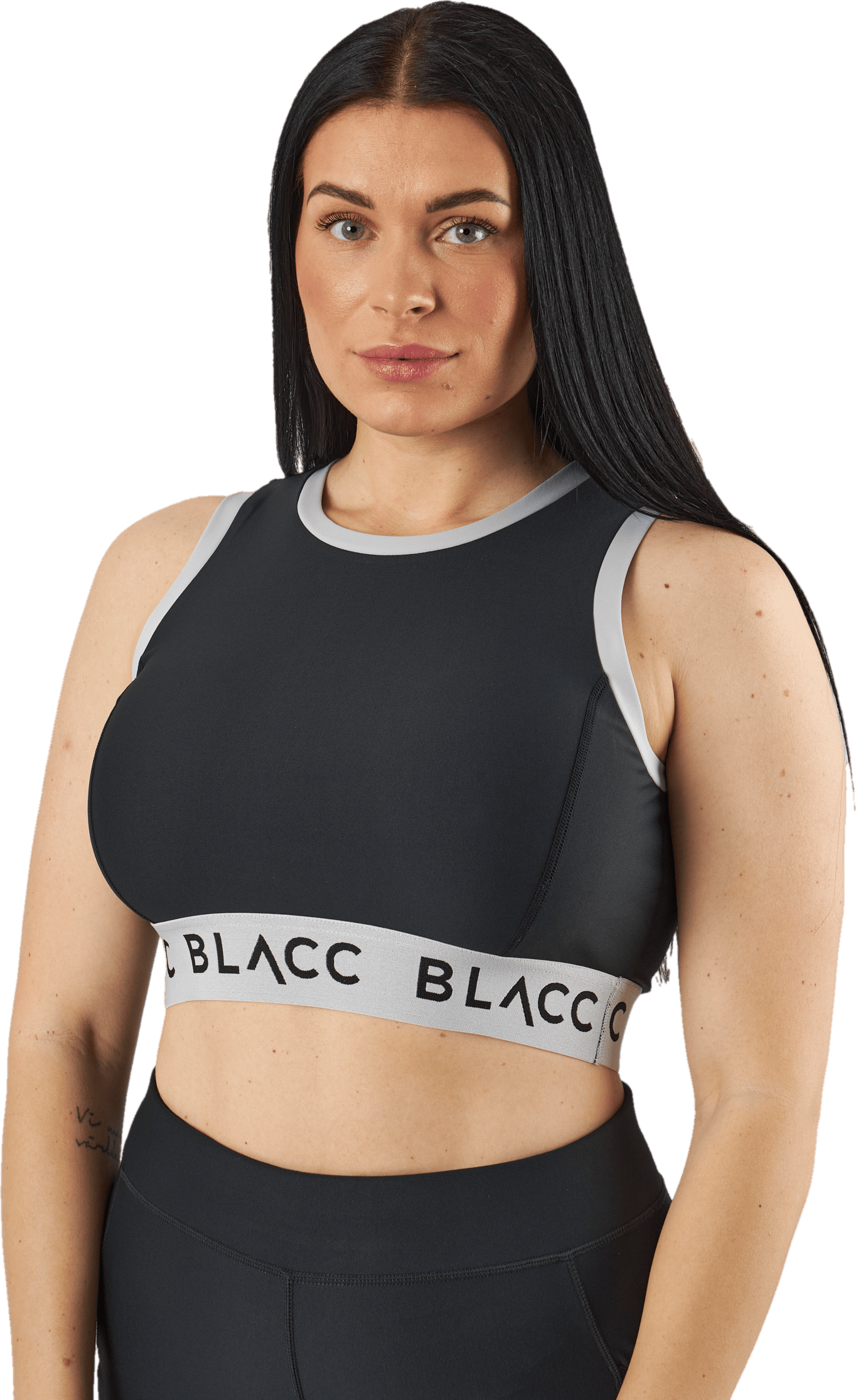 Power X Crop Top 2.0 Black/white, Female, Odzież, Tops, Trening, Czarny, XL