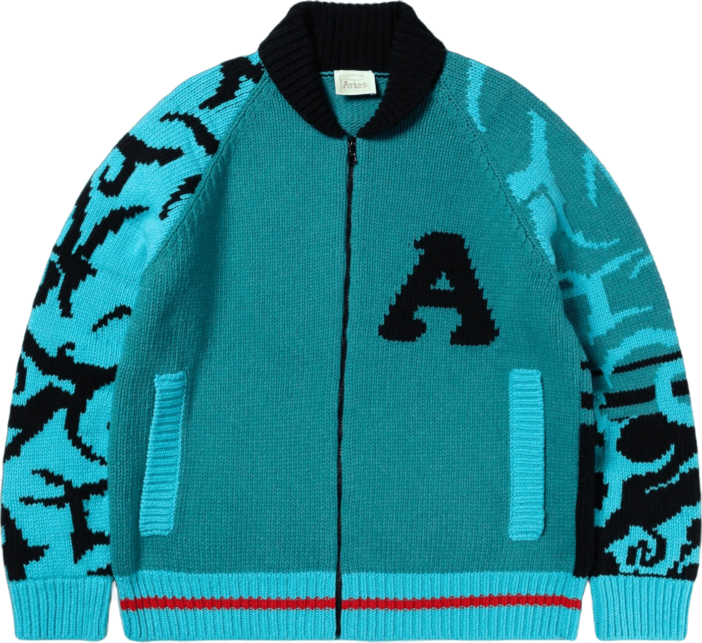 Varsity Zip Thru Knit Multi, Unisex, Vêtements, Tops, Blanc, L