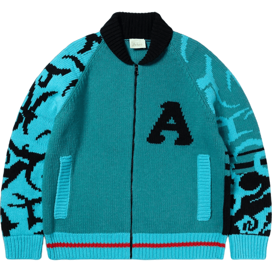 Varsity Zip Thru Knit Multi