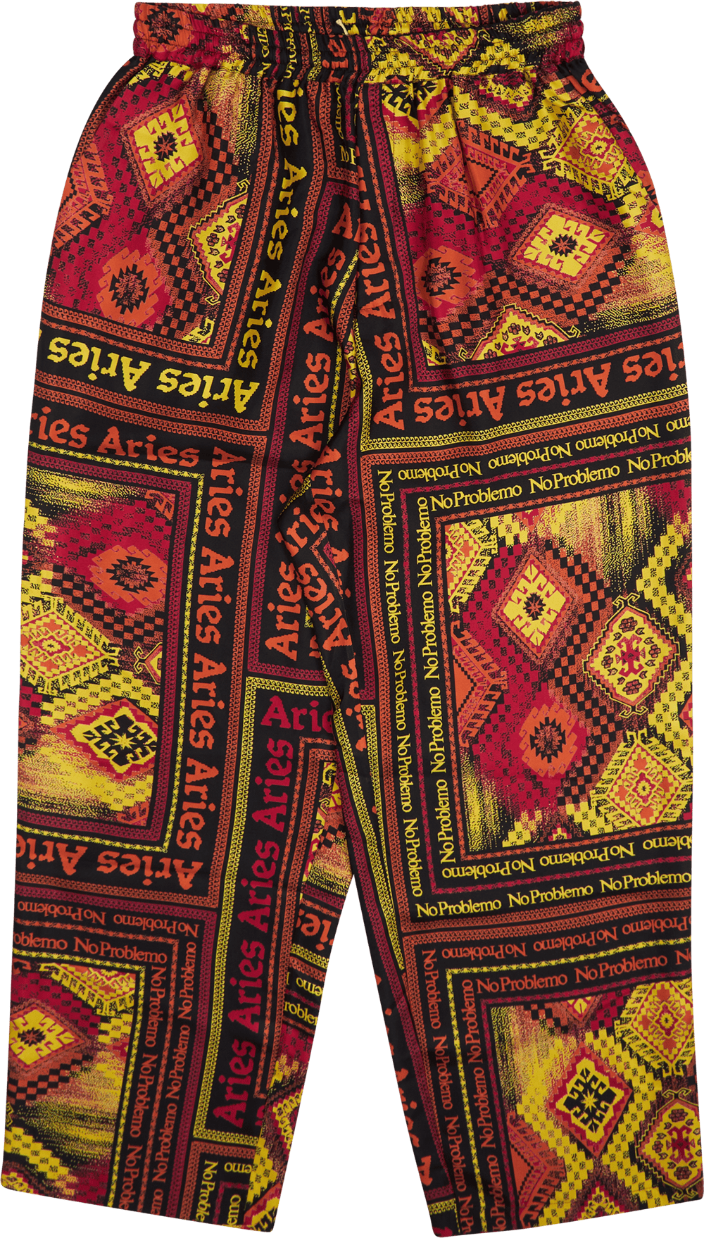 Scarf Print Silk Slacker Pants Multi