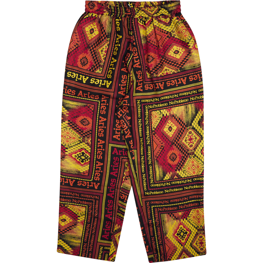 Scarf Print Silk Slacker Pants Multi