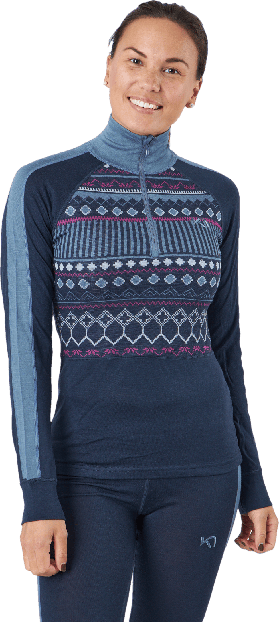 Tuva Half Zip Royal, Female, Vêtements, couches de base, Sport d'hiver, Bleu, XS