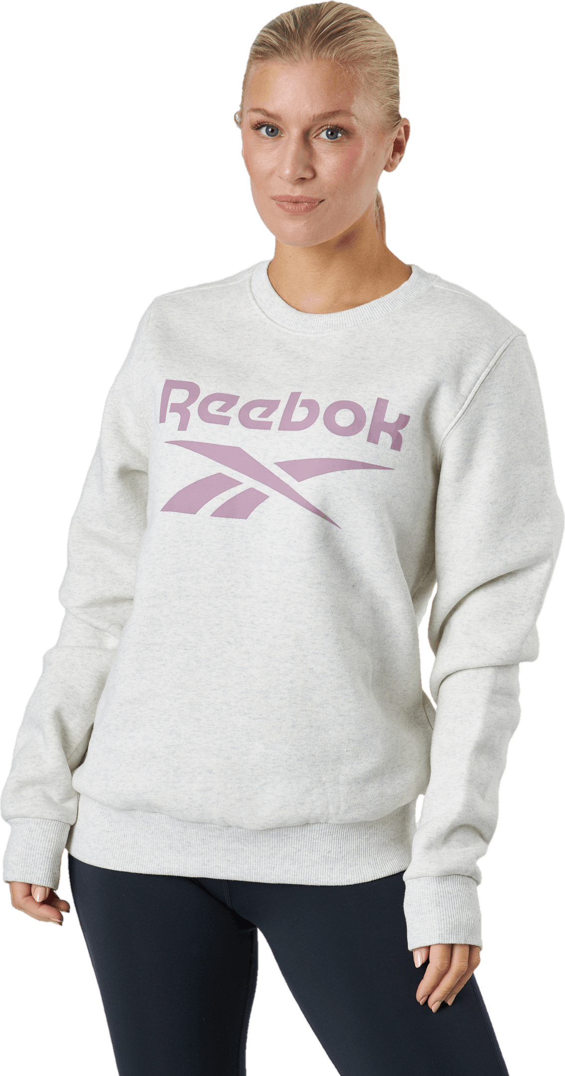 Ri Bl Fleece Crew Clwtml, Female, Apparels, Shirts, Workout, White, S