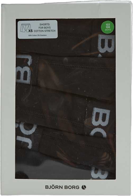 Core Boxer 5p Multipack 2, Unisex, Kleding, Ondergoed, Zwart, 146/152