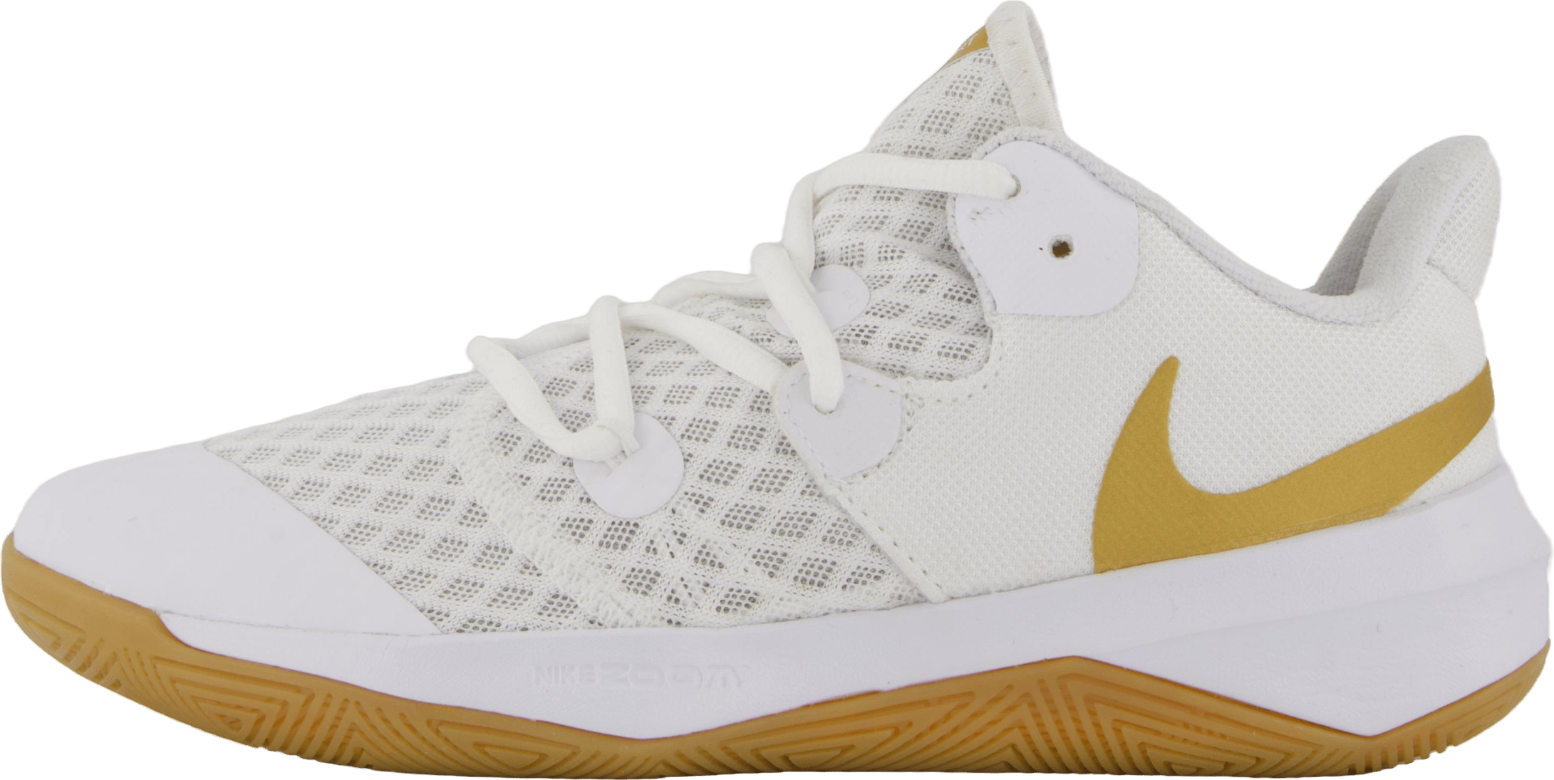 Unisex Hyperspeed Court Indoor White/mtlc Gold, Unisex, Scarpe, Scarpe da allenamento, pallavolo, Bianca, EU 44