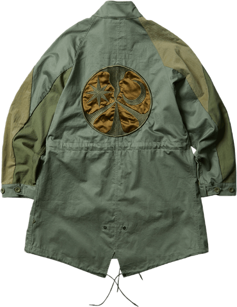 Patchwork Field Coat Olive