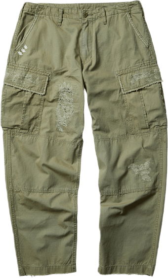 Repaired Rip Stop Pants Olive
