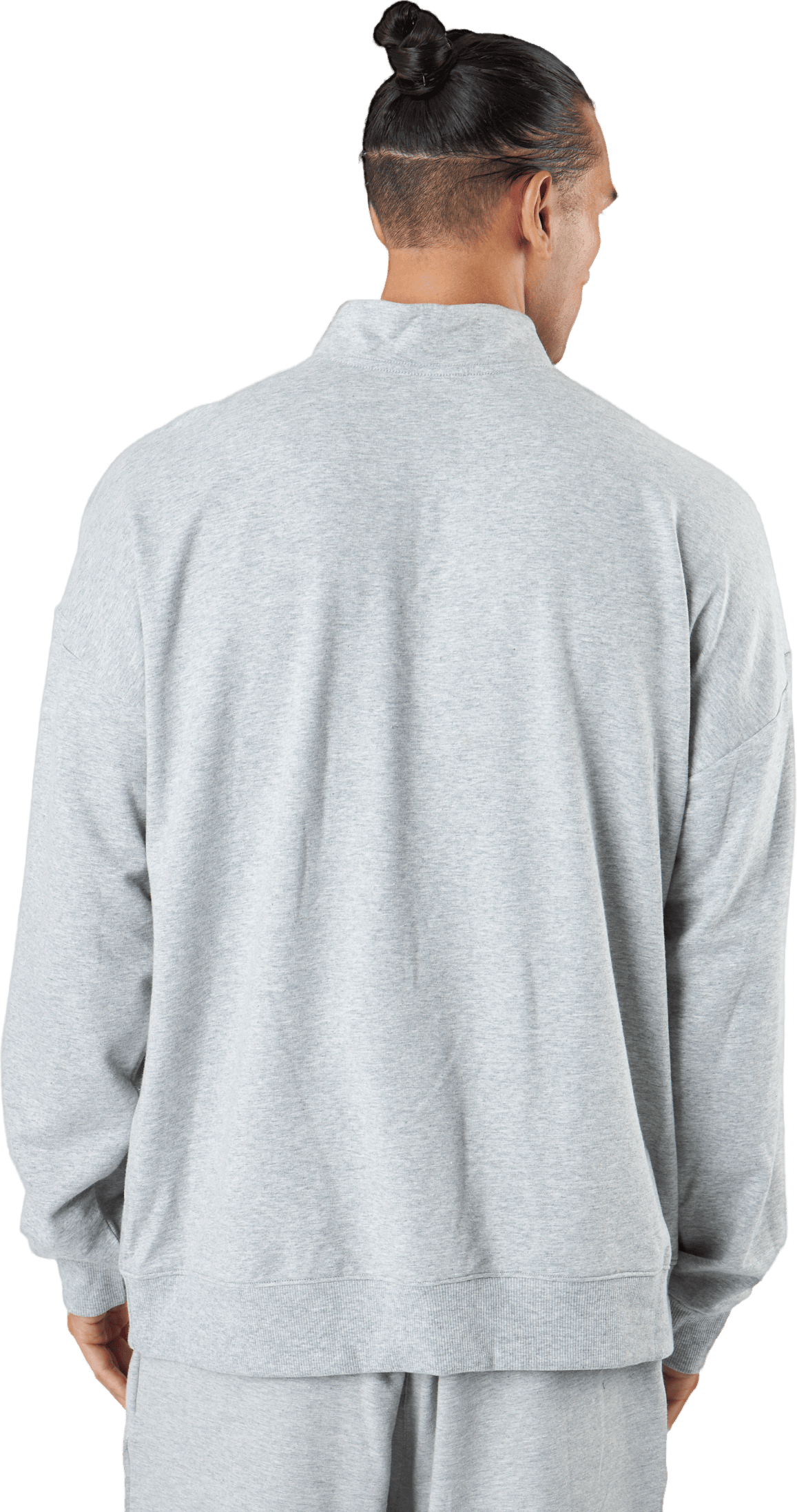 L/s Quarter Zip Grey Heather - Bild 3