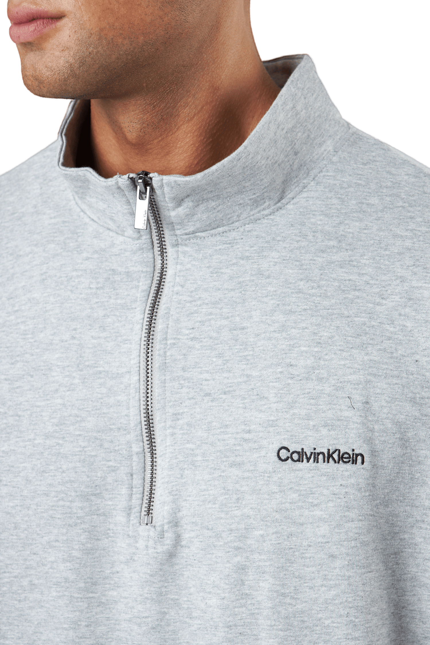 L/s Quarter Zip Grey Heather - Bild 4