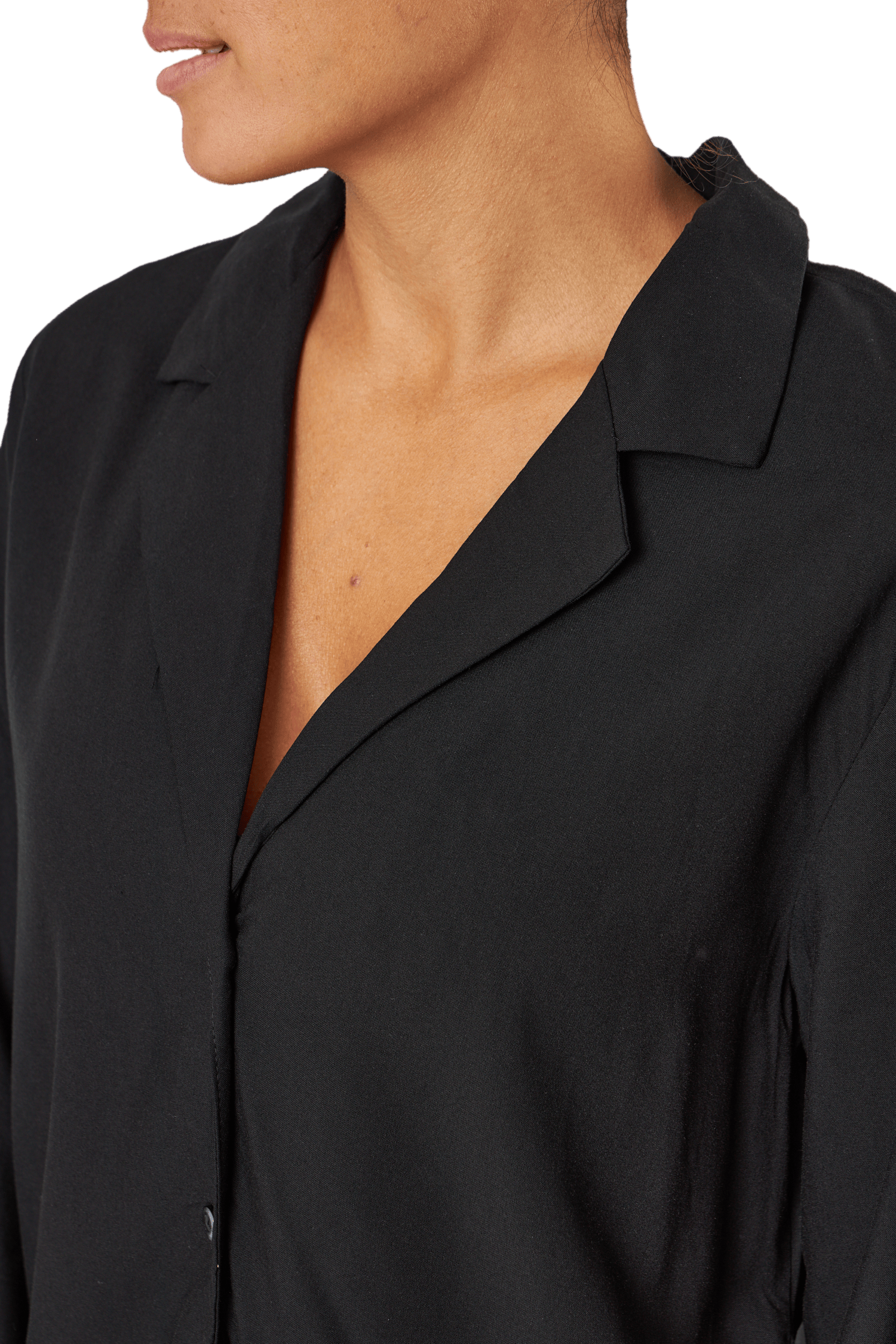 L/s V-neck (button Down) Black - Bild 4