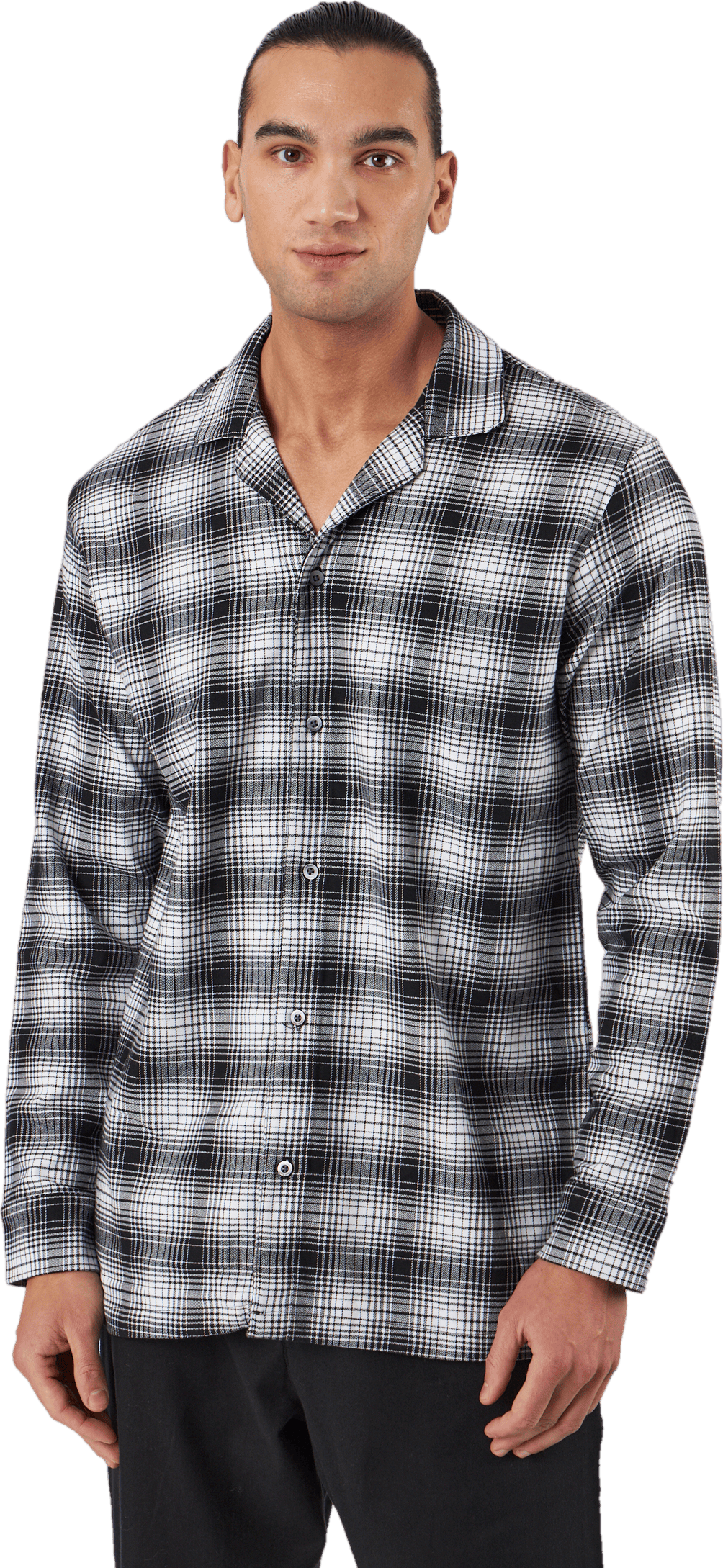 L/s Button Down Ck Shadow Plaid_black