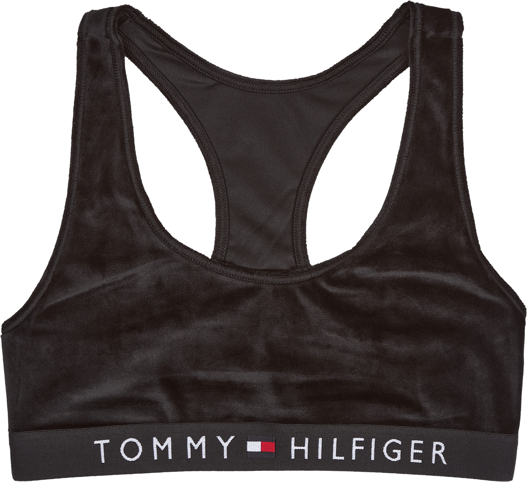 Unlined Bralette Velour Black