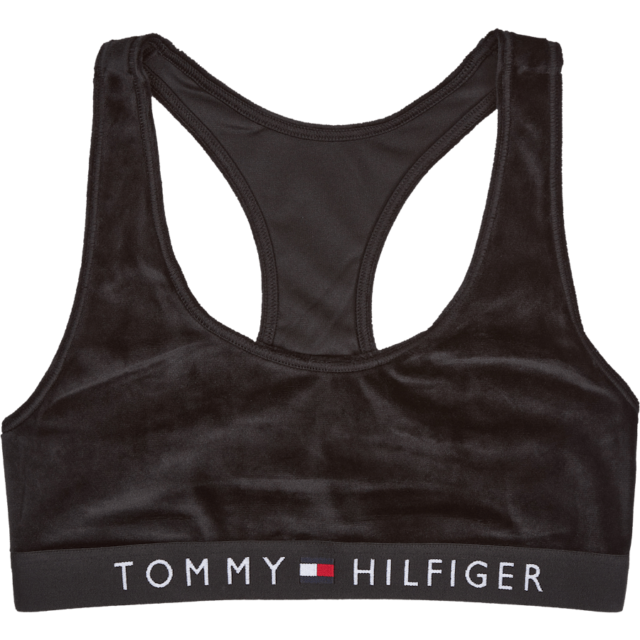 Unlined Bralette Velour Black