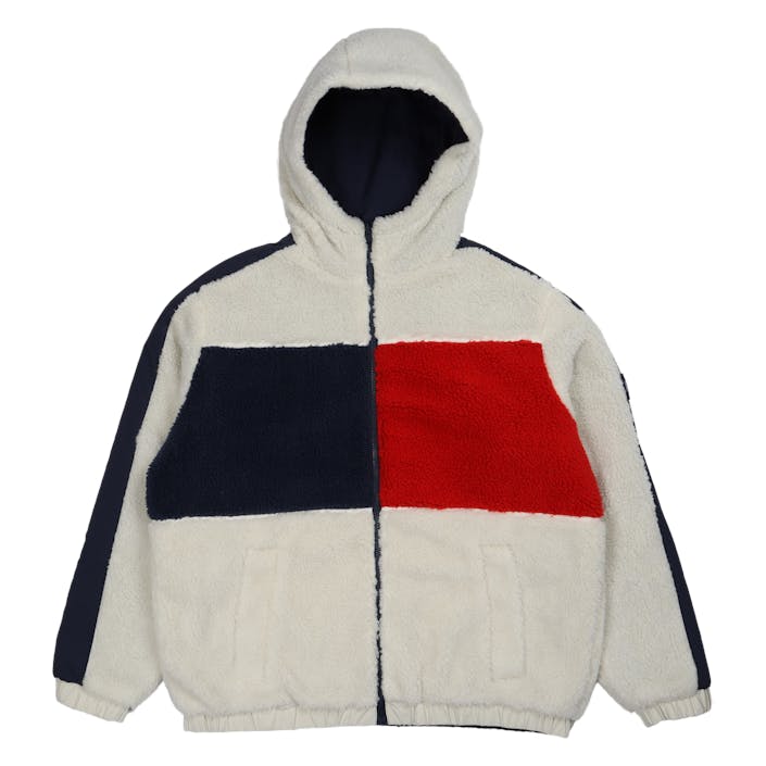 Tjm Reversible Sherpa Jacket Ancient White / Multi, Male, Odevy, bundy, Biely, L