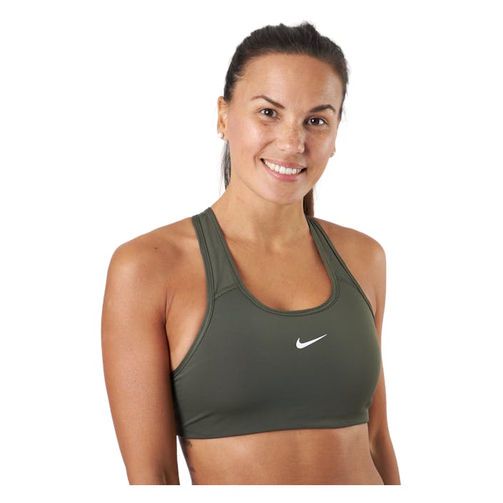 Nike Swoosh Women's Medium-sup Cargo Khaki/white, Female, Apparels, Sports Bras, Running, White, S