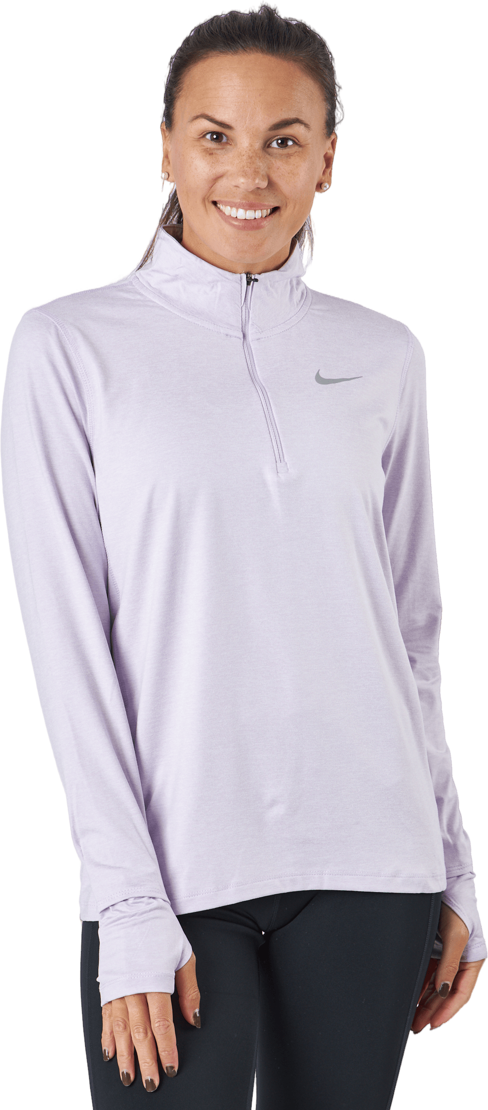 Nike Element Women's 1/2-zip R Doll/barely Grape/htr/reflecti, Female, Aparelhos, Camisas, Corrida, Branco, M