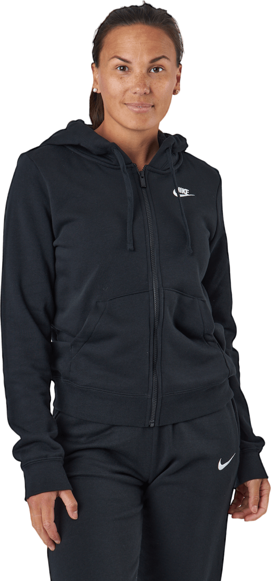 Sportswear Club Fleece Women's Full-Zip Hoodie BLACK/WHITE, Female, Abbigliamento, Camicie, Blu, XS