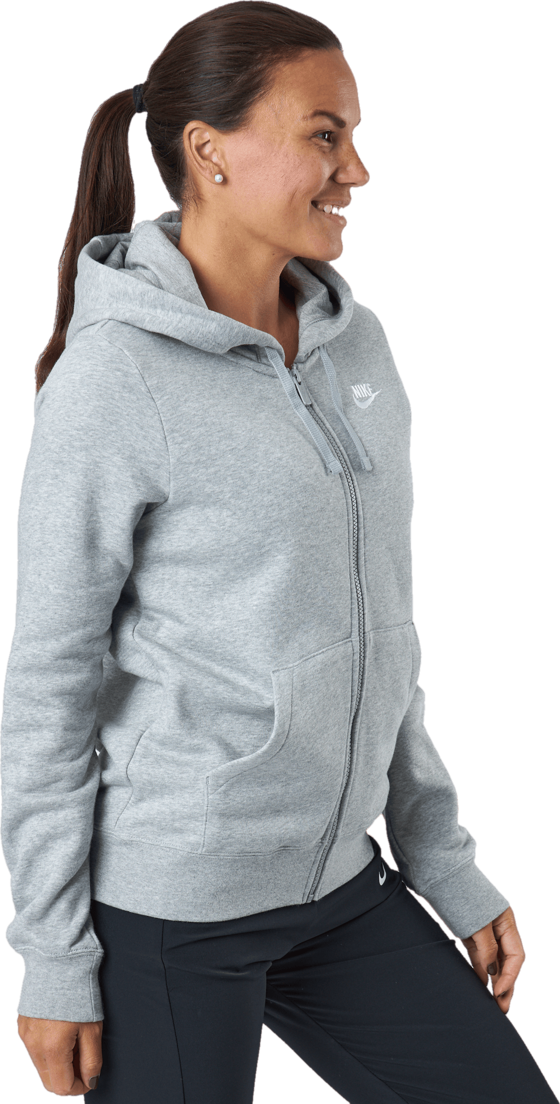 Sportswear Club Fleece Women's Full-Zip Hoodie DK GREY HEATHER/WHITE - Bild 2