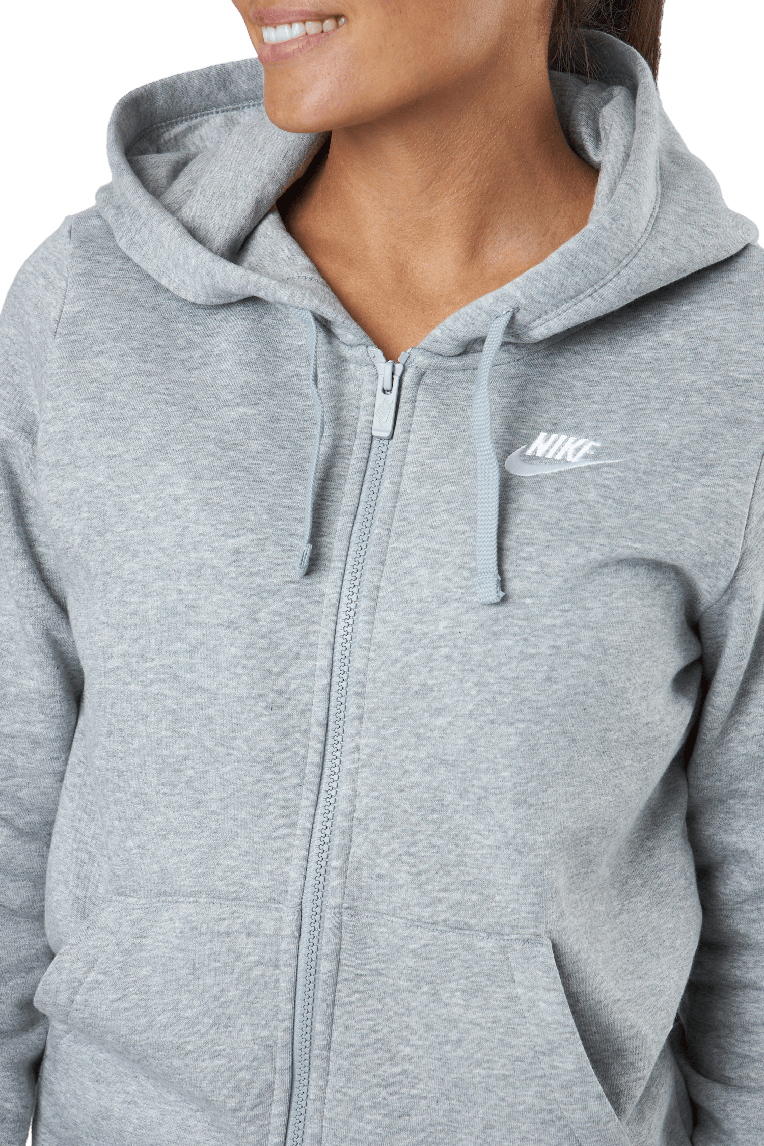Sportswear Club Fleece Women's Full-Zip Hoodie DK GREY HEATHER/WHITE - Bild 4