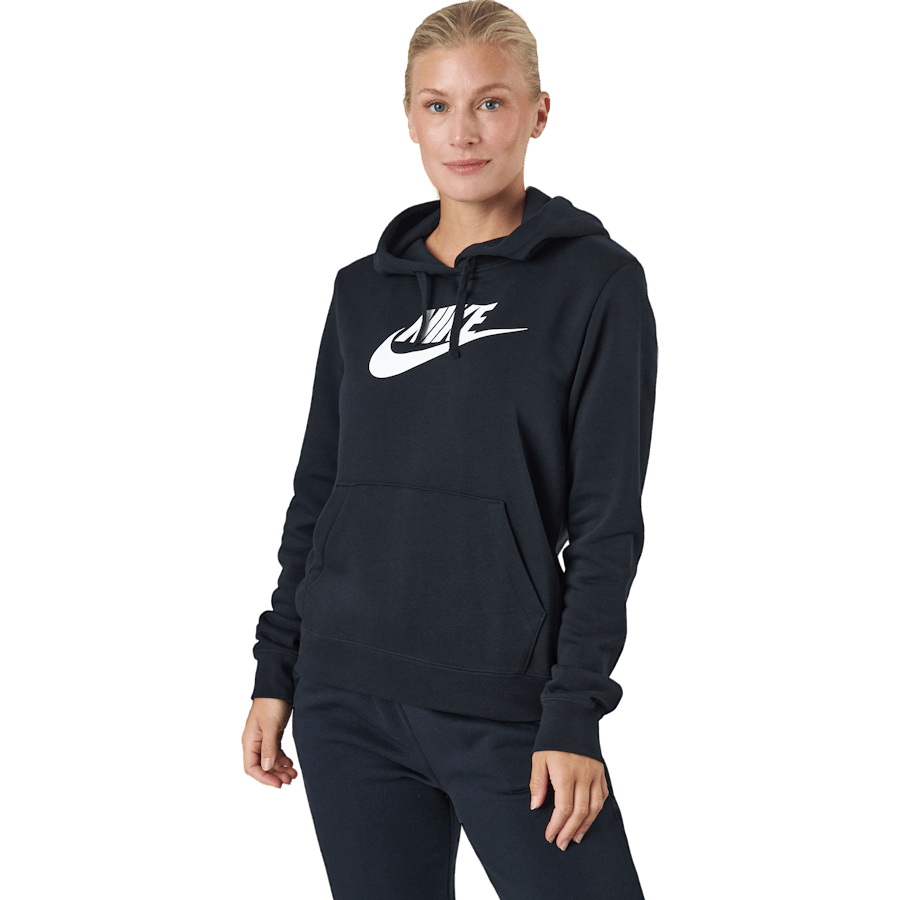 Sportswear Club Fleece Women’s Logo Pullover Hoodie BLACK/WHITE