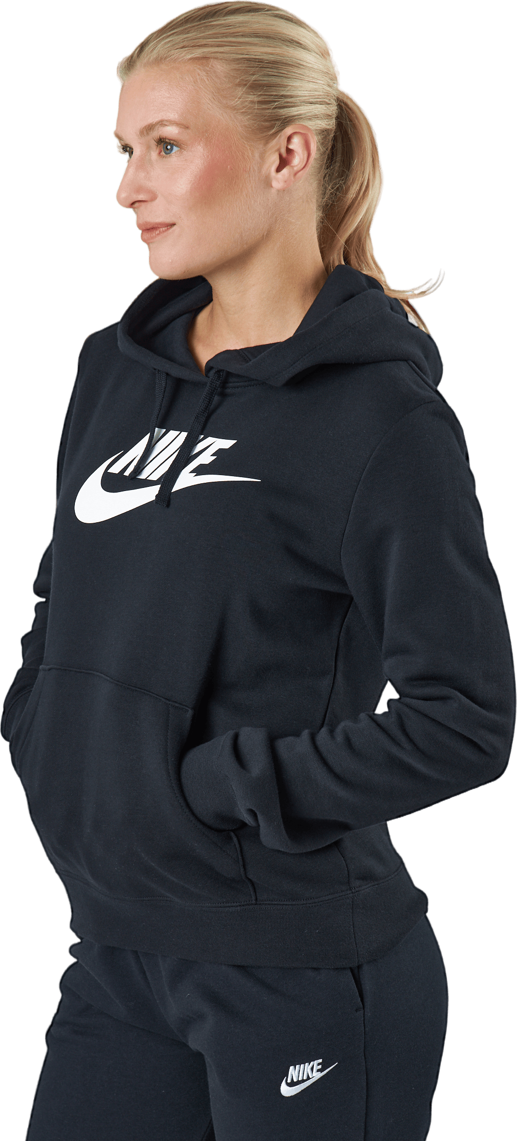 Sportswear Club Fleece Women's Logo Pullover Hoodie BLACK/WHITE - Bild 2