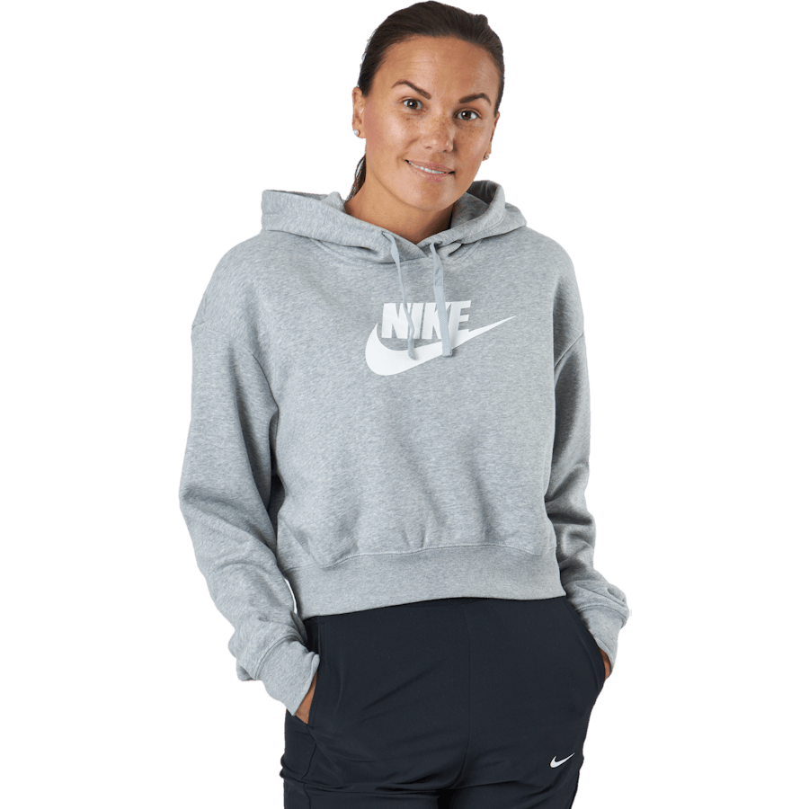 Sportswear Club Fleece Women’s Cropped Hoodie DK GREY HEATHER/WHITE