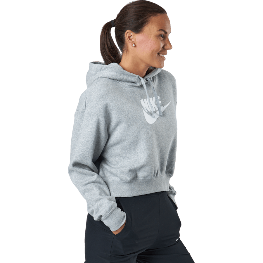 Sportswear Club Fleece Women's Cropped Hoodie DK GREY HEATHER/WHITE - Bild 2