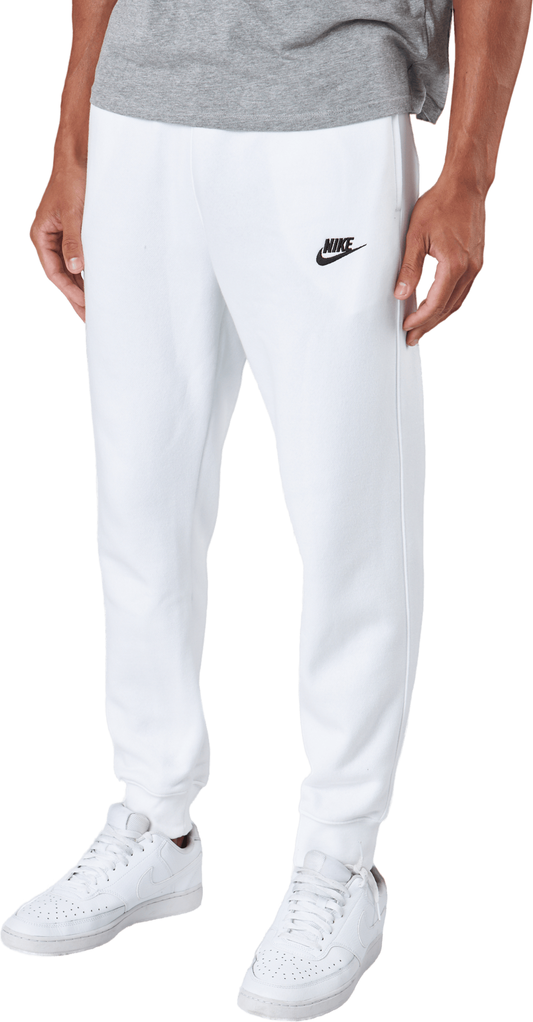 Sportswear Club Fleece Joggers WHITE/WHITE/BLACK, Male, Kleding, Broek, Wit, L