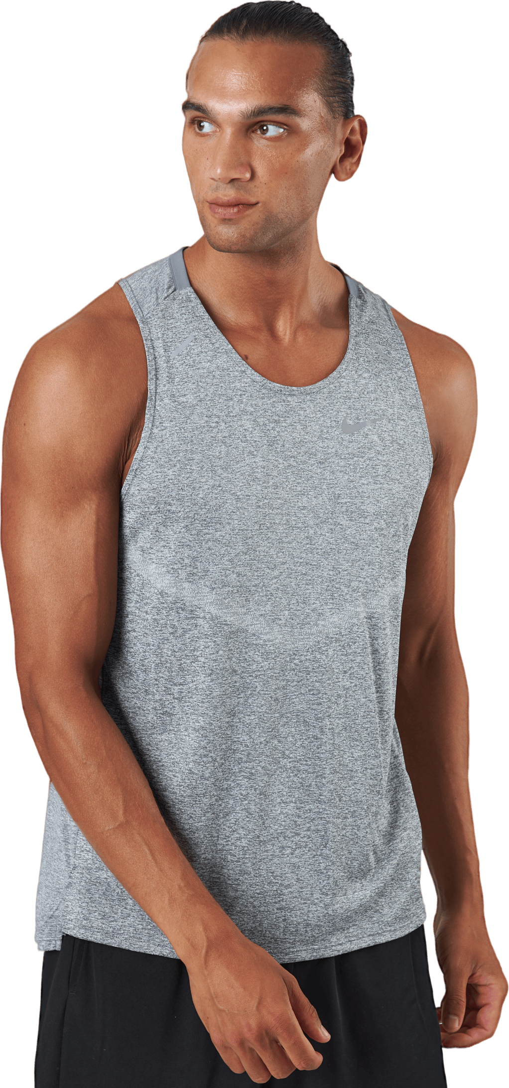 Dri-FIT Rise 365 Men's Running Tank SMOKE GREY/HTR/REFLECTIVE SILV, Male, Apparels, Tops, Running, Grey, XL