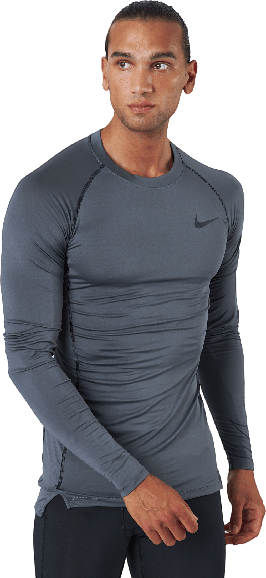 Nike Pro Dri-FIT Men’s Tight Fit Long-Sleeve Top IRON GREY/BLACK/BLACK