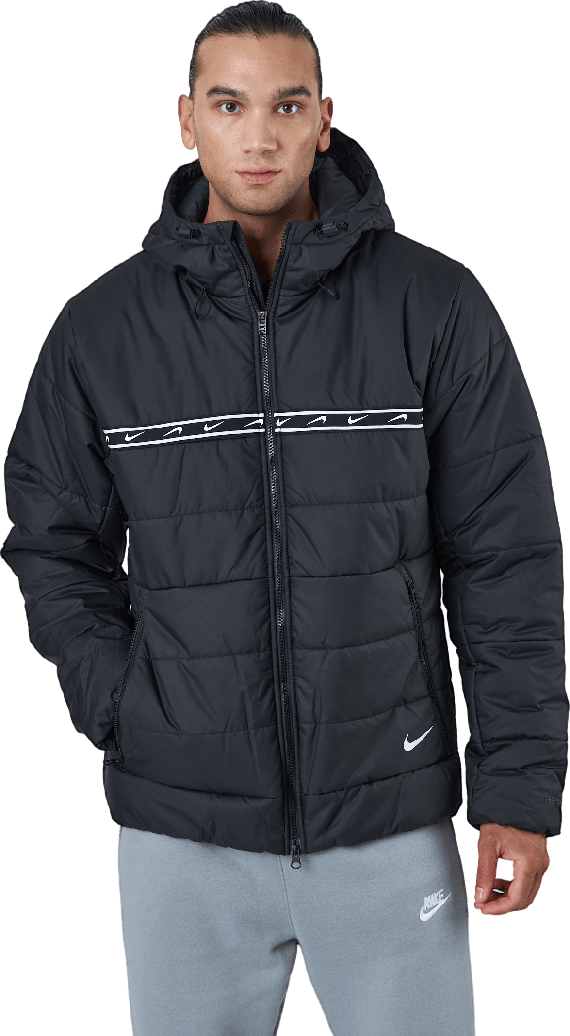 M Nsw Repeat Syn Fill Jkt Black/black/white/white, Male, Vêtements, vestes, Bleu, S